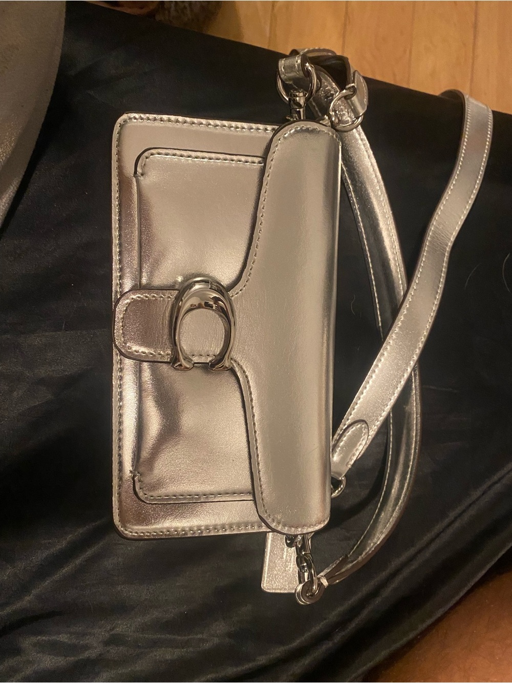 Coach Metallic Silver Crossbody Bag